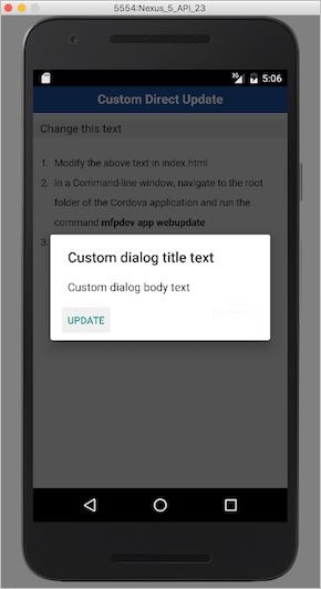 Custom UI for Direct Update.