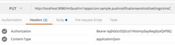 Invoking push REST API with access token