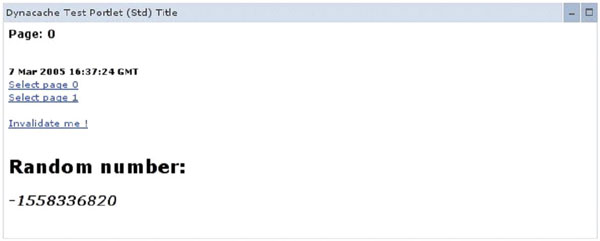 Figure 10. Portlet caching example
