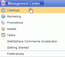 Management Center menu