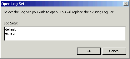 Open log set dialog box