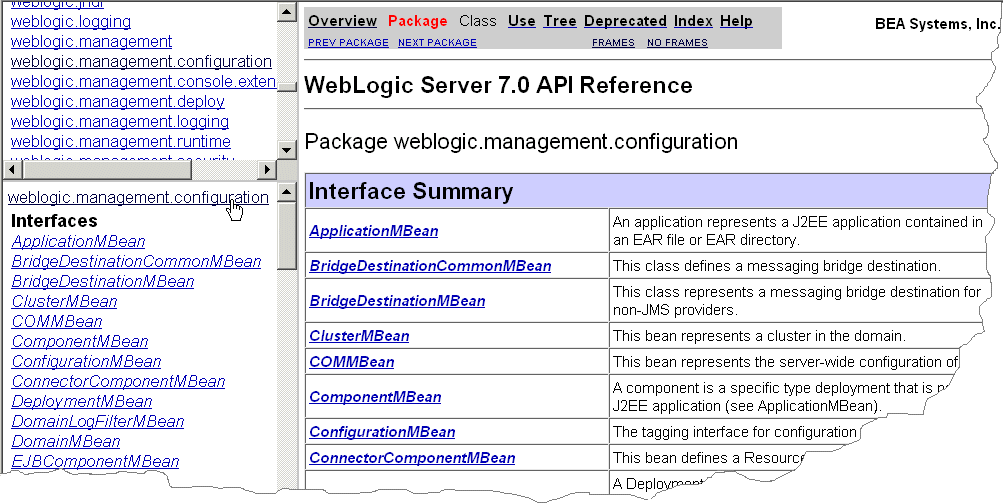 Javadoc for the configuration Package