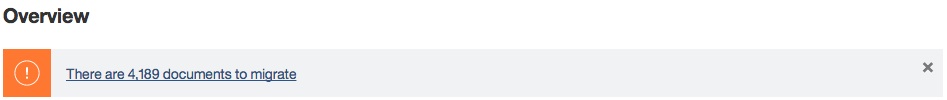 Sample migration alert message